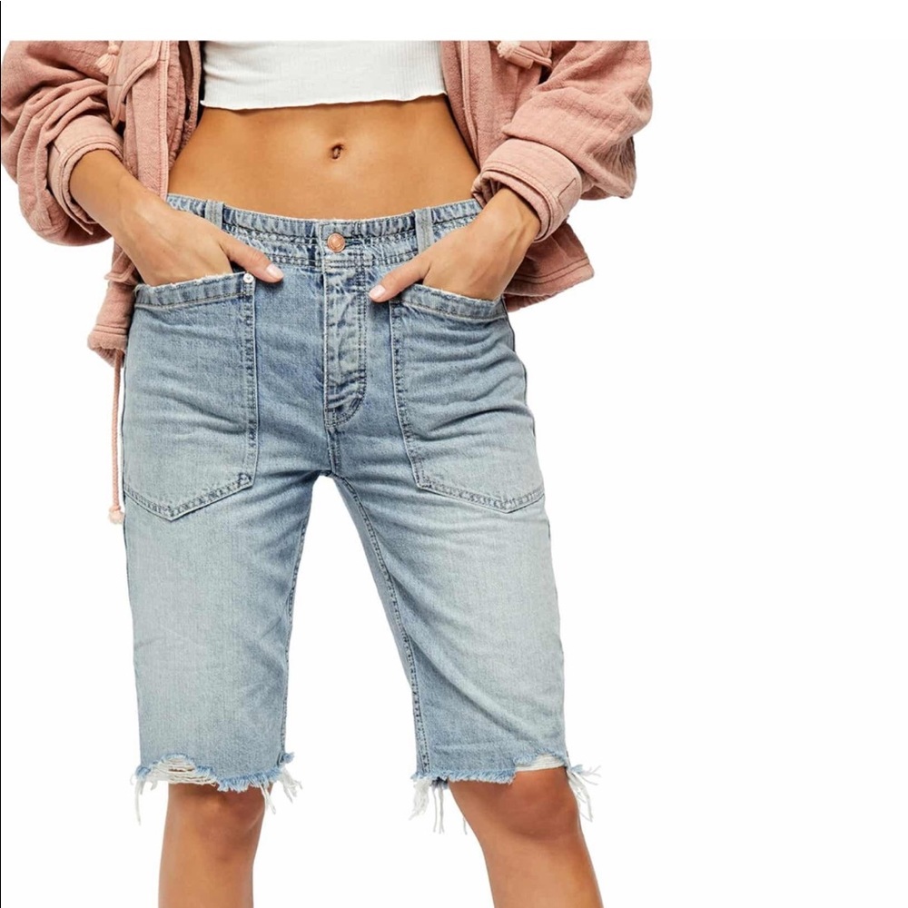 NWT Free People Rebel Rouser Cut-Off Long Bermuda